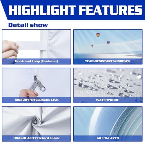 FANPAT 3Pcs Clear Canopy Sidewalls for 10x10 Pop Up Tent, Transparent Window Curtain Cloth, 8 Mil PVC Enclosure Fabric with Zipper, Blue (Not Including Frame and the top,Sidewalls ONLY) - color: Blue