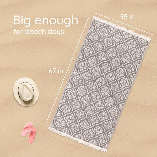 Premium Turkish Beach Towel – 35"x67" – 100% Cotton – Quick Dry Towel & Sand Free – Renaissance Black – Ideal for Travel & Pool - color: Renaissance Black