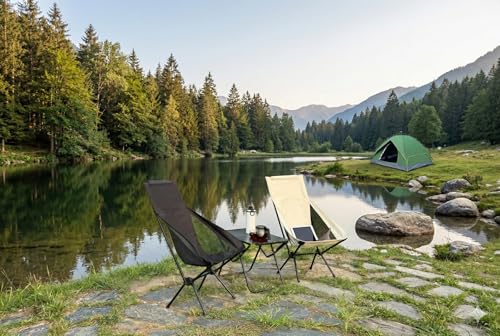 Wind Tour Portable Camping Chair Lightweight Foldable Outdoor Chair for Hiking Camp Backpacking Lawn Beach Fishing Picnic with Carry Bag (High-Back | White) - color: High-back | White