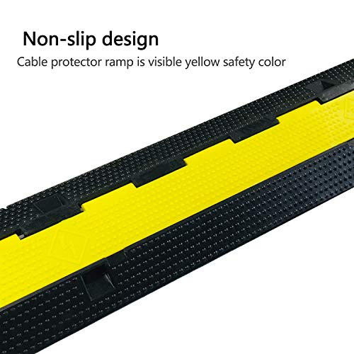 3 Pack Rubber Cable Ramp Hose Cable Protector Ramp 2 Channel 22000Lbs Load Capacity Traffic Speed Bump Wires Power Lines Extension Cord Cover for Indoor Outdoor - color: 22000Lbs-2Channel-3Pack