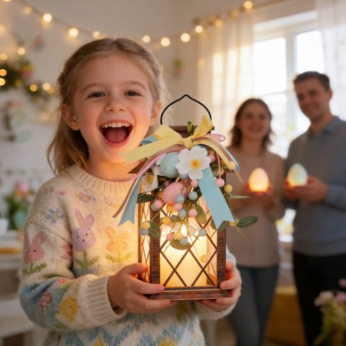 Easter Solar Lanterns Outdoor Waterproof, Hanging Spring and Easter Lantern with Flickering LED Candle, 13'' Bronze Outside Solar Powered Decorative Lantern for Patio Porch Garden Yard Pathway, 1 Pack - size: Easter 1 Pack