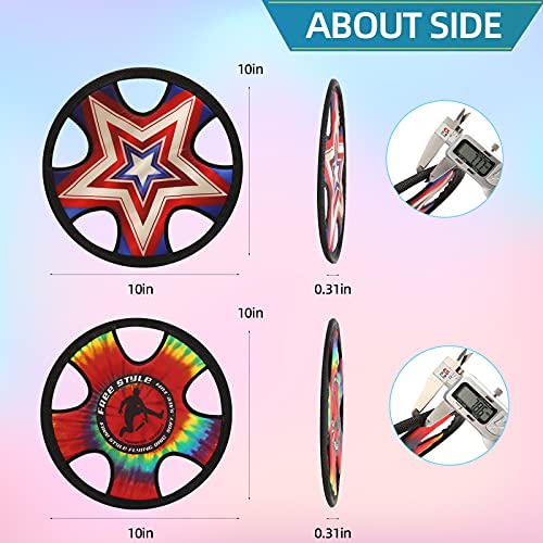 TurnWay Outdoor Two Soft Frisbee Throwing Disc, Flying Disc, Flying Saucer for Man and Woman in Yard, Beach, Lawn, Camping, Pool (Neon Lamp + Shield) - color: Neon Lamp + Shield