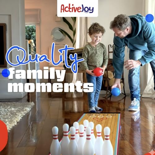 ActiveJoy - Classic & American Style Mini Kids Bowling Set - Bowling Games for Kids Indoor - Bowling Alley Toy with Lane, 10 pins, 2 Balls for Family & Friends - 2-5 Years Old - Classic Retro - color: Classic Retro