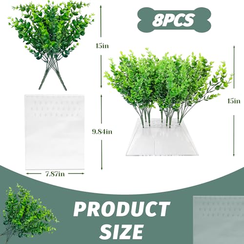 8Pcs Fake Grass Plants Pee Post for Dogs to Pee on, Guiding Male Dogs to Urine and Preventing Urine from Splashing Everywhere,Easy to Install and Clean(Eucalyptus Grass) - color: Eucalyptus Grass