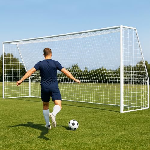 MOPHOTO Soccer Goal, 6X4/8x6/10x6.5/12x6/16x7/18.5x6.5/21x7/24x8ft Soccer Goals for Backyard, Full Size Soccer Goal for Teens & Adults Training - size: 24x8FT, style: Alloy Steel