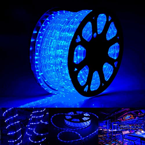 100ft LED Rope Lights Outdoor, 720 LED Connectable and Flexible Tube Lights with 8 Modes, Waterproof LED Rope Lighting for Garden, Patio, Bedroom, Party, Pool, Indoor Outdoor Xmas Decoration (Blue) - color: Blue, size: 100ft