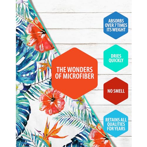 VENTURE 4TH Microfiber Beach Towel: Quick-Dry, Compact, Sand-Free, Absorbent, Sandproof and Lightweight - Perfect for Camping, Beach, and Roadtrips (Tropical Heat Design | 35x78 inches) - color: Tropical Heat, size: Extra Large (78" x 35")