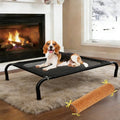 XCL Elevated Dog Bed for Large Dogs, Cooling Raised Dog Bed, Outdoor and Indoor Breathable Mesh Non-Slip Frame Pet Beds, Easy Clean, Installation, Equipped with Pet Cushion, 40In (Black, Large) - size: Large