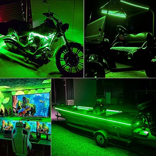 echosari Green LED Strip Lights Battery Powered, 90 LED 2835 SMD Strip Lights 9.8 Ft Cuttable Self-Adhesive Strip Lights with Remote Timer for Outdoor Indoor Party Bedroom Decoration - color: Green, size: 9.8Ft