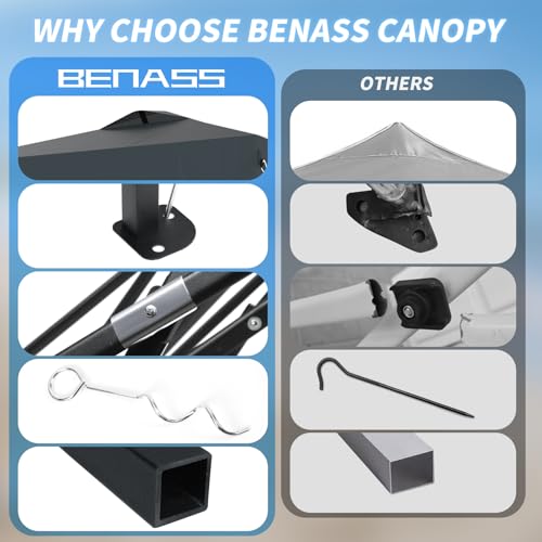 10x10 Pop Up Canopy, Easy Up Canopy Tent, Heavy Duty Tents for Parties, One Person Set Up Event Tent, Grey - color: Gray, size: 10x10