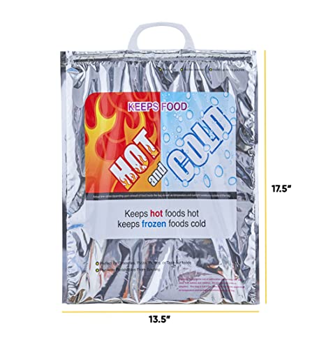 Superio Hot and Cold Insulated Bags for Food Delivery, Grocery Shopping Bags, Food Storage for Hot and Frozen Food for Travel, Disposable Cooler Bag, Reinforced Thermal Lunch Bag (3, 13.5"x17.5") - color: 3 Pack, size: Medium (Meal Size)
