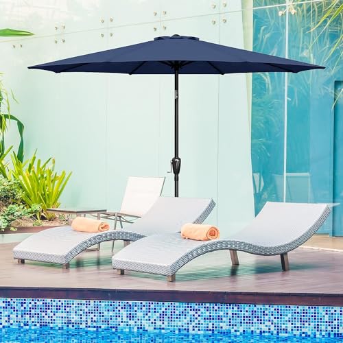 Simple Deluxe 2 Pack 9' Patio Umbrella Replacement Canopy Only Outdoor Table Market Yard Umbrella Replacement Top Cover with 8 Ribs, Dark Blue - color: 2P-Dark Blue Canopys, size: 9ft