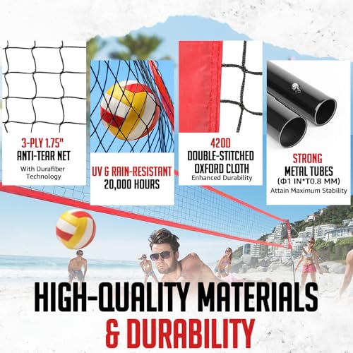 ZEALFEEL Volleyball Net, 12FT Training Set with 3-Level Adjustable Height (8'/7.4'/6.6'), Freestanding Portable Practice Net for Backyard, Serving & Spiking Drills, with Carry Bag for Outdoor & Indoor - style: 12FT Volleyball Net 3-Height Adjustable