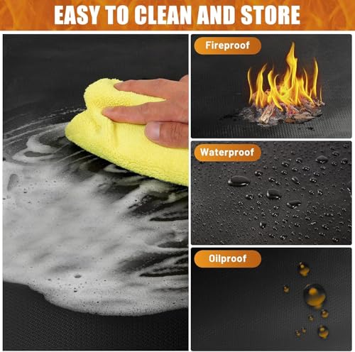 Under Grill Mats for Outdoor Grill – 5 Layer Fireproof Waterproof Oil-Proof, BBQ Mat for Deck, Patio, Fireplace (3 Layer/48x30) - size: 3 Layer/48x30