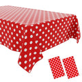 2 Pack Red Polka Dot Tablecloth,Red and White Tablecloths Disposable Plastic Rectangular Picnic Table Cover,Suitable for Rectangular Tables(54 x 108 Inches) - color: Polka Dot Red, size: 54" x 108" Rectangular (2 Pack)
