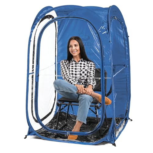 WeatherPod® Pop-Up Sports Tent 1-2 Person – Instant Setup MyPod™ Original Shark Tank All-Weather Pod Shelter for Outdoor Sports, Rain, Wind & Cold - color: Royal Blue, size: Large