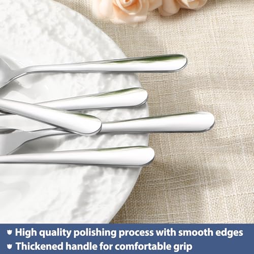 24-Piece Forks and Spoons Silverware Set,Spoons and Forks Food Grade Stainless Steel Flatware Cutlery Set for Home,Kitchen and Restaurant,Mirror Polished & Dishwasher Safe - size: 24 PCS