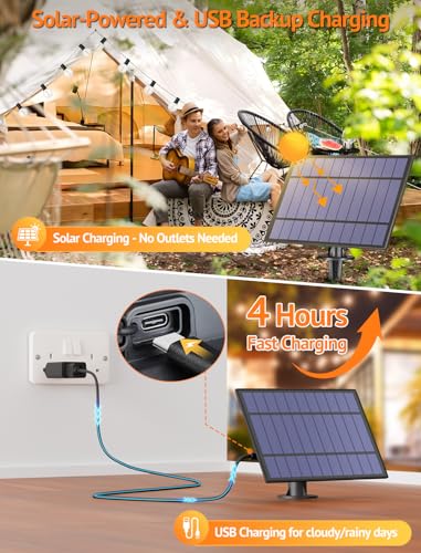 Larkvue 25FT Solar String Lights Outdoor with Remote, Waterproof Dimmable 3 Modes Patio Lights with 10+1 LED Shatterproof G40 Bulbs for Backyard-Black - color: Black