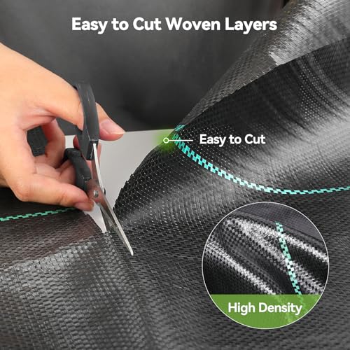 iropro 3ftx300ft Weed Barrier Fabric 3.2oz Landscape Fabric Heavy Duty, Woven Weed Control Cloth, Woven Weed Fabric for Underlayment, Gardening Ground, Commercial Driveway Weed Block Cover Mat - size: 3ft x300ft