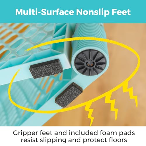 Toddleroo by North States - Superyard Baby Play Yard: Freestanding 6 Panel Baby Playpen - Indoor or Outdoor Use - Made in USA - Encloses Up to 18.5 Square Feet - 26 Inches Tall - Aqua - color: Aqua, size: 26 Inch