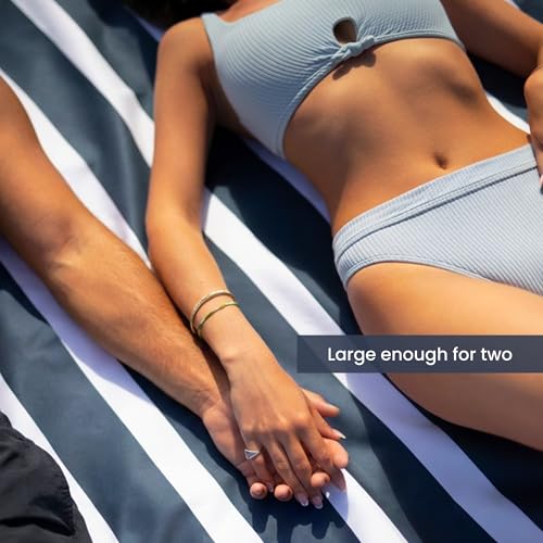 SummerSand Microfiber Beach Towel XXL Oversized (71 x 63 in) - Quick Dry, Sand Free - Compact and Lightweight for Travel - Recycled Materials - Extra Large Beach Blanket – Deep Blue - color: Deep Blue, size: 71x63"