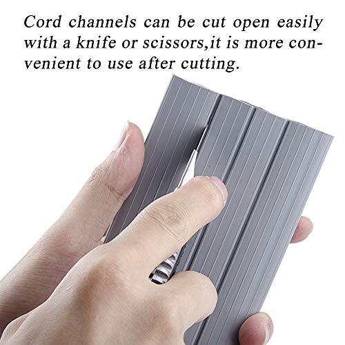 10Ft Cord Cover Heavy Duty Cable Protector 3 Channels Contains Cords Cables and Wires Easy to Unroll-Conceal Wires of Home Office Warehouse Workshop Concerts or Other Outdoors Surround (Gray-10Ft) - color: Gray-Rubber, size: 10Ft