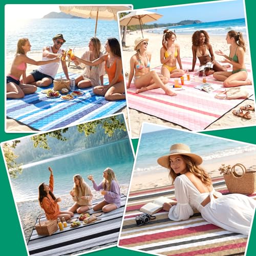 Waterproof Beach Blanket Picnic Outdoor Camping Mat Teen Teenage Tween Sweet Girl Birthday Kid Young Women Daughter Goddaughter College Students 8 9 10 12 13 14 16 17 19 Year Old Pink - color: Multi Pink
