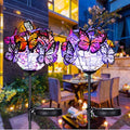 Weepong Outdoor Solar Lights 2 Pack, Solar Garden Lights with 18 Butterflies Decoration Outdoor Lamps, Waterproof Butterfly Flower Lights for Patio Yard Lawn Garden Decor, Gifts for Mom Women