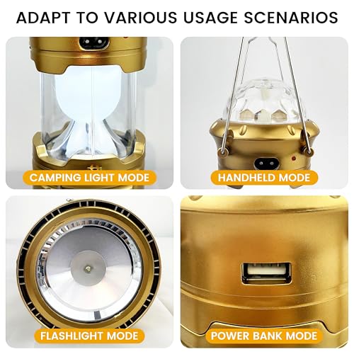 Rechargeable LED Camping Lantern - Waterproof & RGB Tent Light with Phone Charger for Outdoor, Emergency, Hurricane, Storm, Power Outage (3 Light Modes) - style: Party – RGB Light