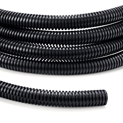 Wire Loom 3/8 inch 10ft, YCLYC Split Loom, Outdoor Cord Protector, Flexible Wire Conduit Automotive, Wire Protector Tubing, Black - color: Black, size: 3/8"-10ft