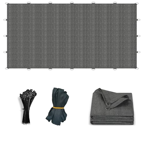 Junflying 90% Shade Cloth 6x20 FT, UV-Resistant, Breathable Sun Shades Fabric with D-Rings, Permeable Sunshade for Patio, Pergola, Backyard, Deck, Garden. Gray - size: 6x20ft