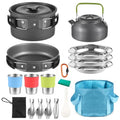 Lixada 22PCS Camping Cookware Kit Camping Utensils Cooking Set Camping Pot Pan Cooking Set Camp Cookware Set with Mesh Bag for Outdoor Camping Hiking Backpacking 1-3 Person