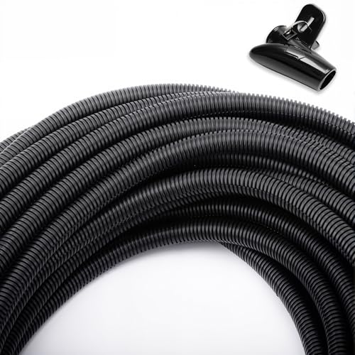 ZhiYo 50 FT 1/2” Wire Loom Split Tubing Auto Wire Conduit Flexible Cover Plastic Cover for Electrical Wires & Cables High Temperature (-40F to 257F) - color: Black, size: 50 FT 1/2”