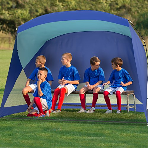 Beach Tent - Sun Shelter for Shade with UV Protection and Water-Resistant Coating for Sports Events and More with Carry Bag by Wakeman Outdoors - color: Turquoise/Blue