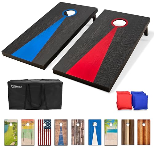 GoSports 4 x 2 ft Regulation Size Wood Cornhole Boards - 10 Vintage Wood Designs (Choose Your Style) - color: Dark