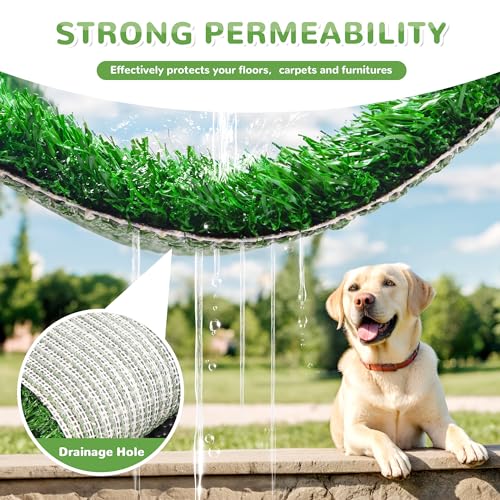 COZIWOW Dog Grass Pad with Tray, 30" x 20" Large Washable Indoor Grass Potty for Puppy Pee Poo Training, Reusable Pet Loo Toilet, 4 Layer System - size: L - 30x20x1.4 IN