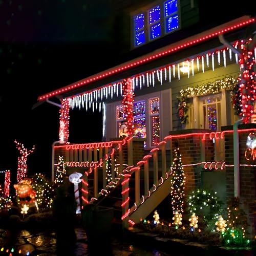 50ft LED Rope Lights Outdoor, 360 LED Connectable and Flexible Tube Lights with 8 Modes, Waterproof LED Rope Lighting for Garden, Patio, Pool, Bedroom, Party, Indoor Outdoor Christmas Decoration (Red) - color: Red, size: 50ft