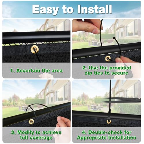 UPGRADE 0 5' X 5 0' Privacy Fence Screen Outdoor Mesh Fencing Covers Screen Fence Wind Block with Grommets for Patio Garden Wall Backyard Black (We Make Customized)