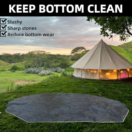 DANCHEL OUTDOOR B5PRO/B2/B2A Bell Tent Footprint, 3/4/5/6m Waterproof Round Tarp Ground Sheet for Canvas Yurt Tent Floor Protector Camping Glamping Accessories - size: 4m/13ft