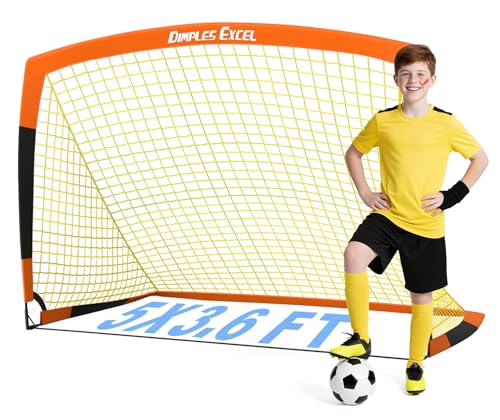 Dimples Excel Soccer Goals Kids Net for Backyard 7x5, 5x3.6, 4x3, 3x2.2 FT - style: 5‘x3.6' FT, 1 Pack