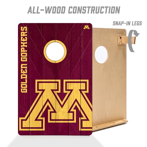 YouTheFan NCAA 2’ x 3’ Wood Cornhole Game with Logo Bags - color: Minnesota Golden Gophers, size: 2' X 3'