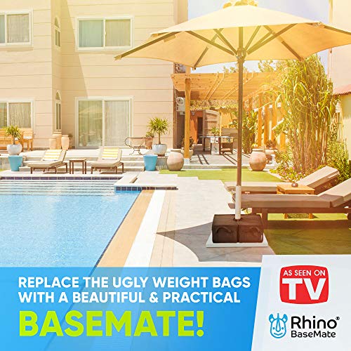 Rhino BaseMate 18" Umbrella Base Weight – Fits Offset, Cantilever & Outdoor Patio Umbrellas – Detachable Design – Black – Easy Setup - size: 45.7 cm