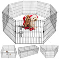 Puppy Pet Playpen 8 Panel 24 Inch Indoor Outdoor Metal Portable Folding Animal Exercise Dog Fence Ideal for Pet Animals Dog Cat Rabbit Breed Puppy (24" x 24" x 8) - style: 24'' x 24'' x 8PCS