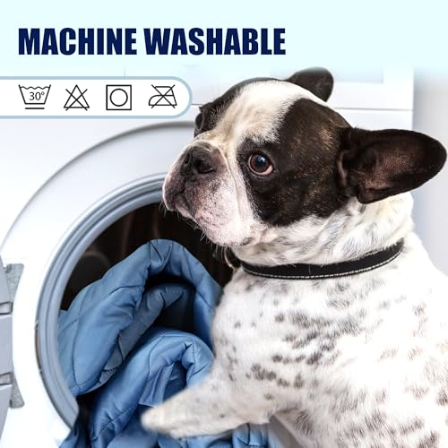 Tuiskusa Premium Cooling Blanket for Dogs Pet Cooling Pads Washable Pet Cool Mat for Cats Hot Weather Puppy Lightweight Throw Calming Pad(40x60 inches) - color: Deep Blue, size: Large(40"x60")