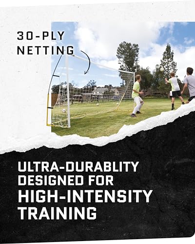 SKLZ Quickster Soccer Goal - Portable Goal for Backyard & Field - Durable Tension-Tite Frame & Heavy Gauge 2-Ply Net - Adjustable Click-Lock Poles, Metal Stakes - Carrying Case with Handle - style: 6 x 4 Feet
