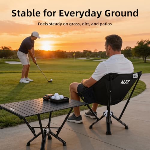 Folding Outdoor Chair — Easy Outdoor Comfort, Simple One-Piece Design, Stable Aluminum Frame, Relaxed Seating for Backyard, Camping & Everyday Use - color: Black, size: A