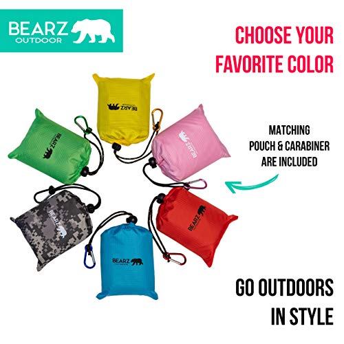 Pocket Blanket - Beach Blanket Waterproof Sandproof, Picnic Blankets Waterproof Foldable, Lightweight & Compact for Hiking, Camping, Travel, Festival Accessories - color: Cherry Red