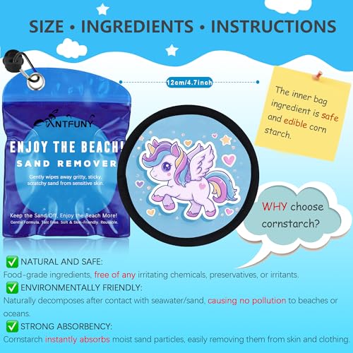 Sand Remover Unicorn Eraser Removal Bag Mitt Brush Wipe Off Beach Vacation Essentials Travel Necessities Supplies Lake Day Activities Find Hawaii Trip Must Have Family Toy Game Towel Sifter Cloud - color: 1pcs Flying Horse