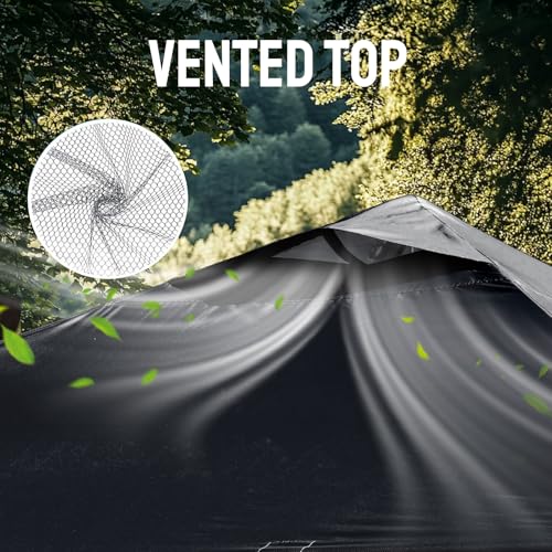 CROWN SHADES 10x10 Pop Up Canopy Tent - Patented Center Lock One Push Instant Outdoor Canopy Beach Tent with STO-N-Go Bag 8 Stakes & 4 Sand Bags，Black - style: Black