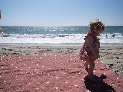 Shwally The Picnic Mat - Indoor/Outdoor Rug with Hand-Drawn Designs - Machine Washable, Water Resistant, Durable & Wipeable Material - Foldable & Easy to Carry - Large (Sunset Rose) - style: Sunset Rose